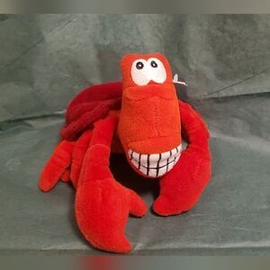 Vintage 90s The Little Mermaid Sebastain Bean Bag Plush Toy